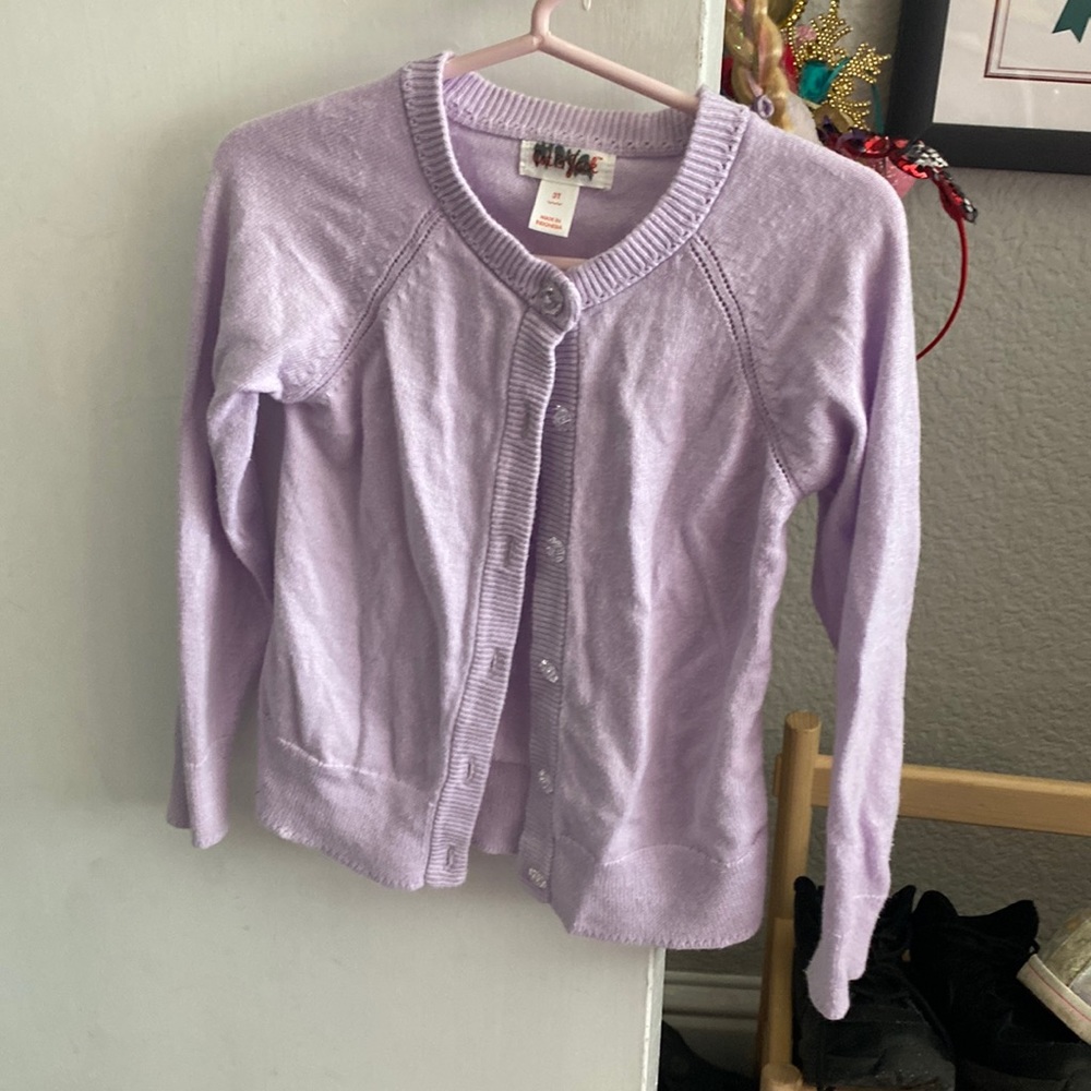 Cat and Jack girls purple cardigan 3T